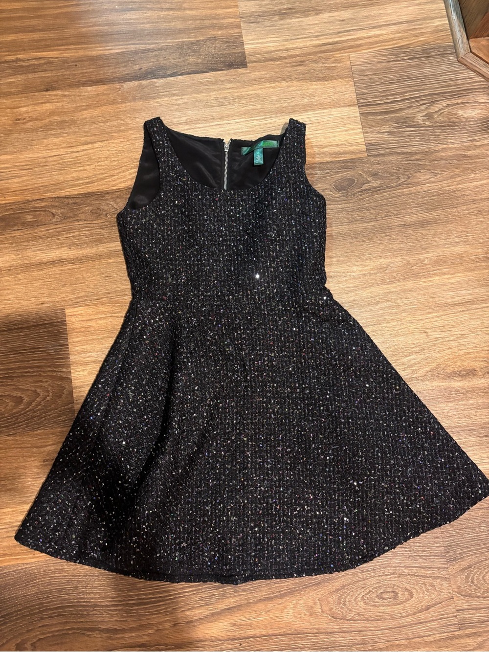 Girls Black AQUA Sparkle Fit-and-Flare Dress